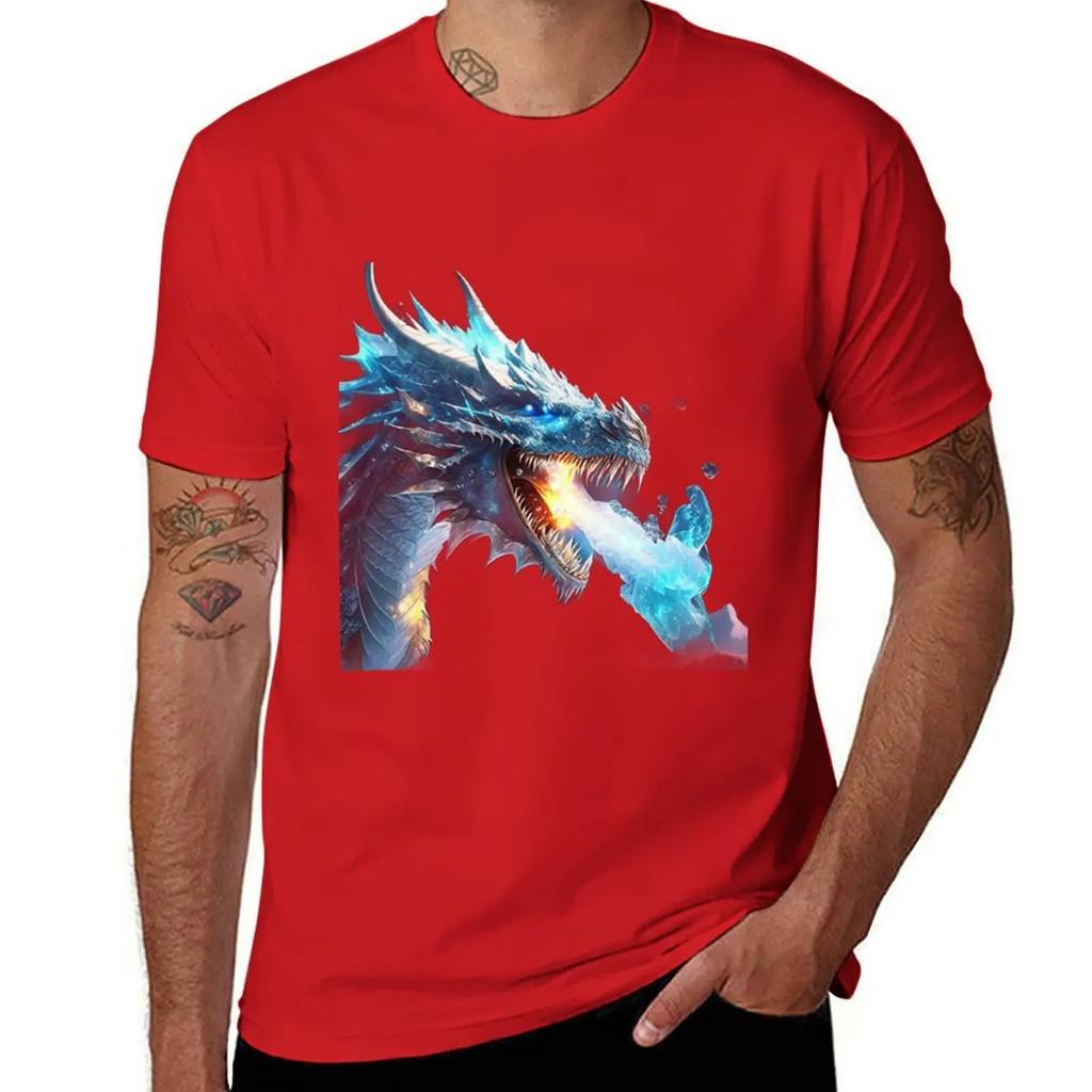 Ice dragon. T-Shirt customs design your own cotton graphic tees cute clothes customizeds tee shirts for men