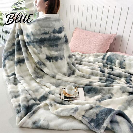 Plüsch-Überwurf 3D-Blasen-Decke Tie-Dye Kunst-Kaninchenfell-Textur Tragbar Büro-Nickerchen Fleece Weich Warm Gemütlich Dekorative Abdeckung für Couch Sofa Bett