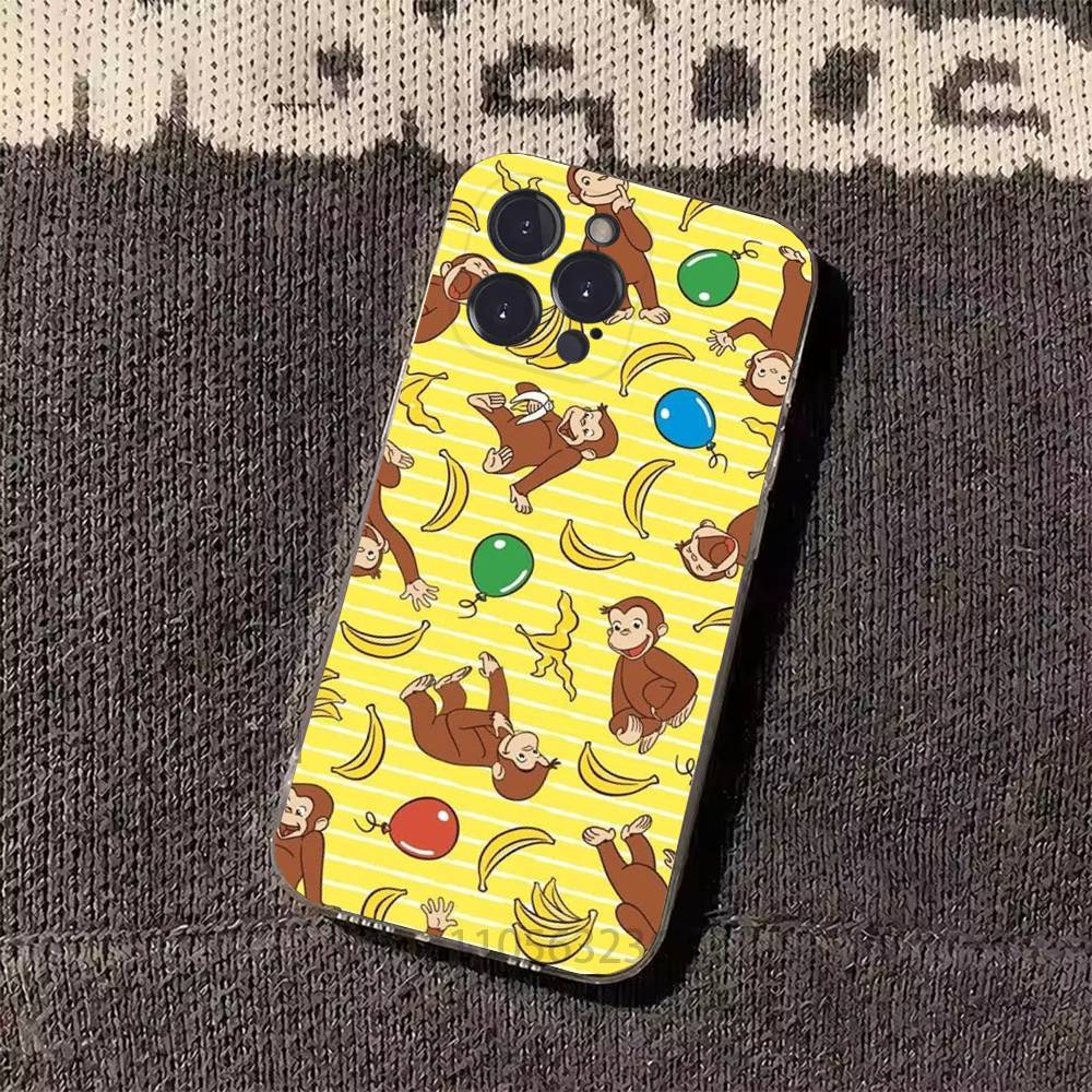 Luxury Y2K Curious George Phone Cases For iPhone 17 16 15 14 13 12 11 Pro Max Plus Luxury Camera Protection Plastic