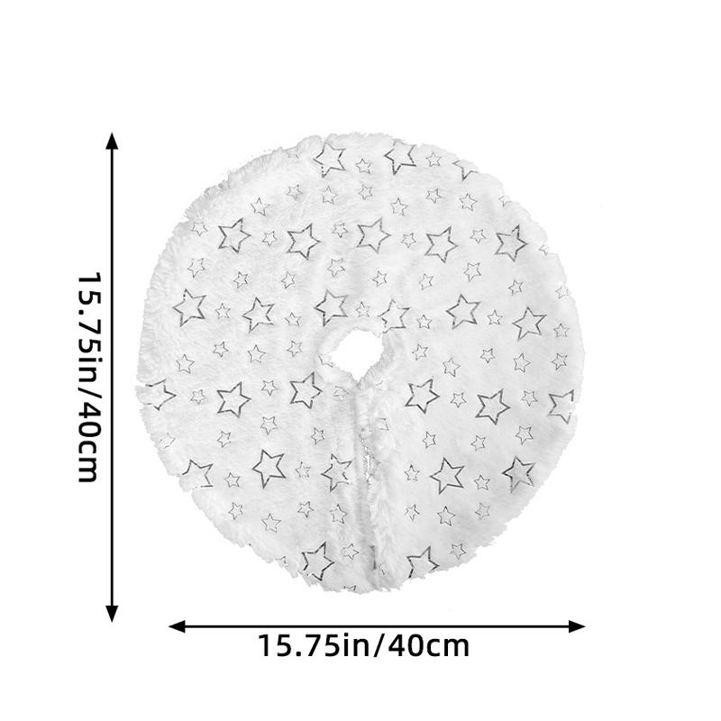 Mini 40cm Ziemassvētku eglītes svārki Galda Ziemassvētku eglīte Sniegpārsla Balta kažokādas pamatnes paklājs 2025. gada Ziemassvētku rotājumi mājai Navidad