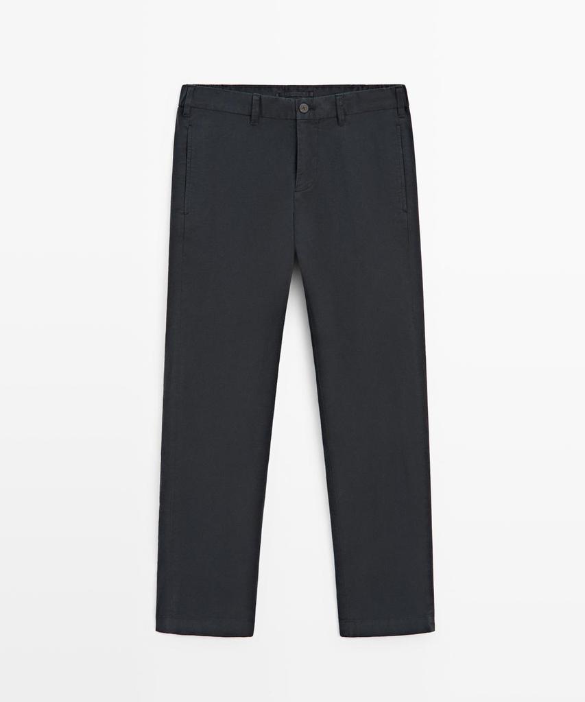 Masimodutti Cotton Blend Slim Fit Pants