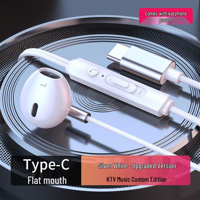 Type-C Wired In-Ear Headphones with Round Hole, High Sound Quality for Android, Sony, Huawei