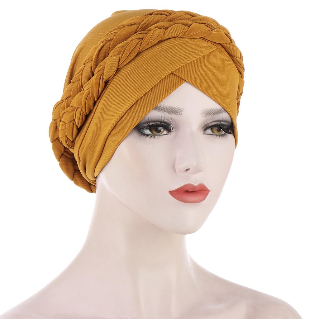 Turban elegant european și american cu pliuri de cristal: Batic Twist împletit pentru îmbrăcăminte musulmană