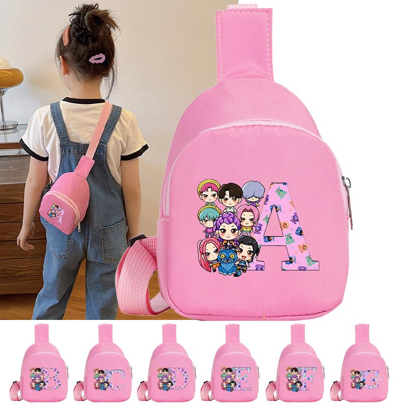 26 Lettere Inglesi K-Pop Demon Hunters Borse a Tracolla Stampate Borsa a Spalla per Bambini Regali per Bambini Mini Regalo per Bambino Portafogli e Borse Carini Borsa a Petto per Bambini