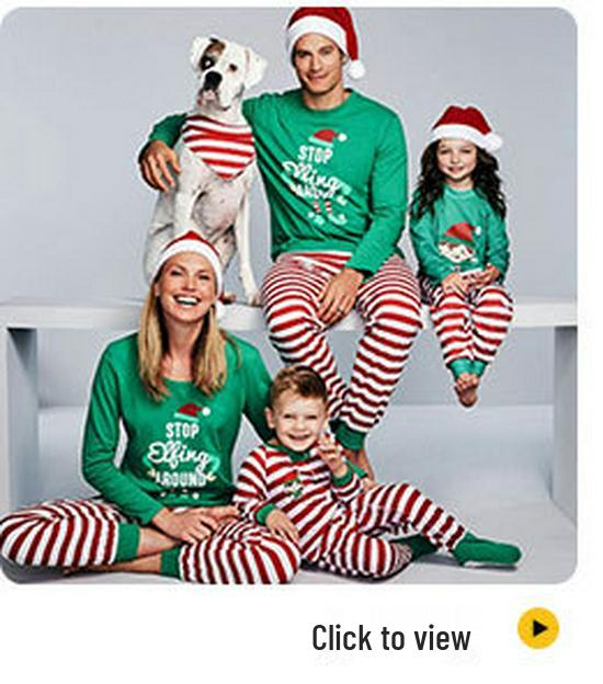 2025 Family Deer Print Cotton Plaid Set - Autumn/Winter Christmas Outfit