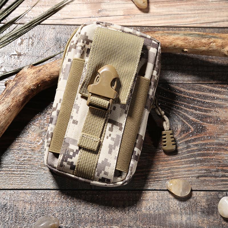 Camouflage Multifunctional Vertical Canvas Phone Waist Bag for Sports and Leisure