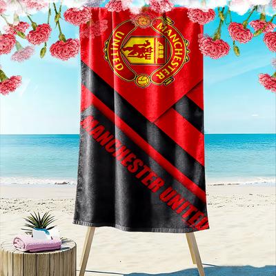 Large Beach Towel with Manchester United Red Devil Crest, Quick Dry, Soft and Absorbent, for Soccer Fan Beach Travel