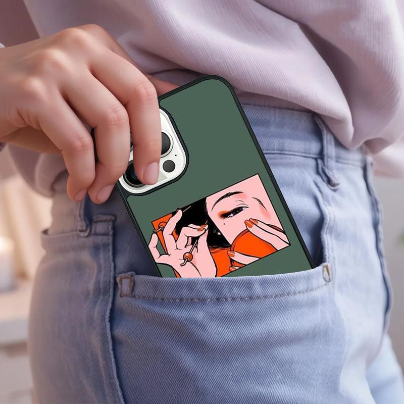 Pop art Anime Girl Aesthetic Phone Case For iPhone 17 Air 15 16e 14 13 Pro Max Coque 12 11 Pro Max PLUS cover