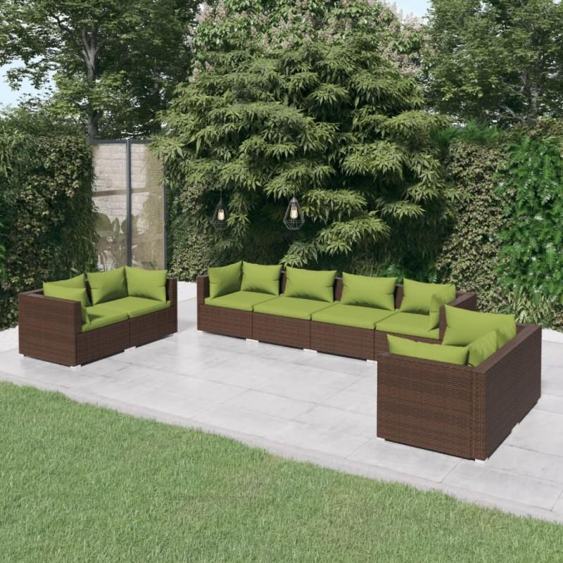 Day and Night - Day and Night Garden Furniture Set 8 Pieces and Brown Synthetic Rattan Cushions