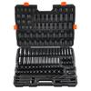 Impact Socket Set 130 Piece 3/8" & 1/2" - SAE & Metric Drive Socket Set - 6 Point Cr-Mo Alloy Steel for Auto Repair
