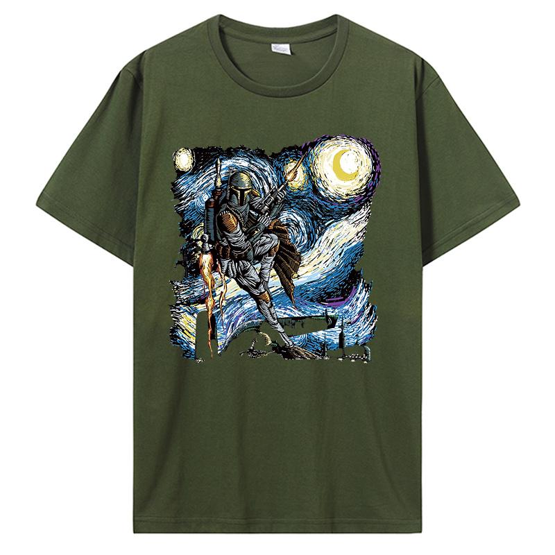 Mad Engine Боб Фет Звездная ночь Мужская Взрослая Футболка с Графикой Футболки Летняя Брендовая Взрослая Повседневная Футболка Фитнес Футболки 4XL