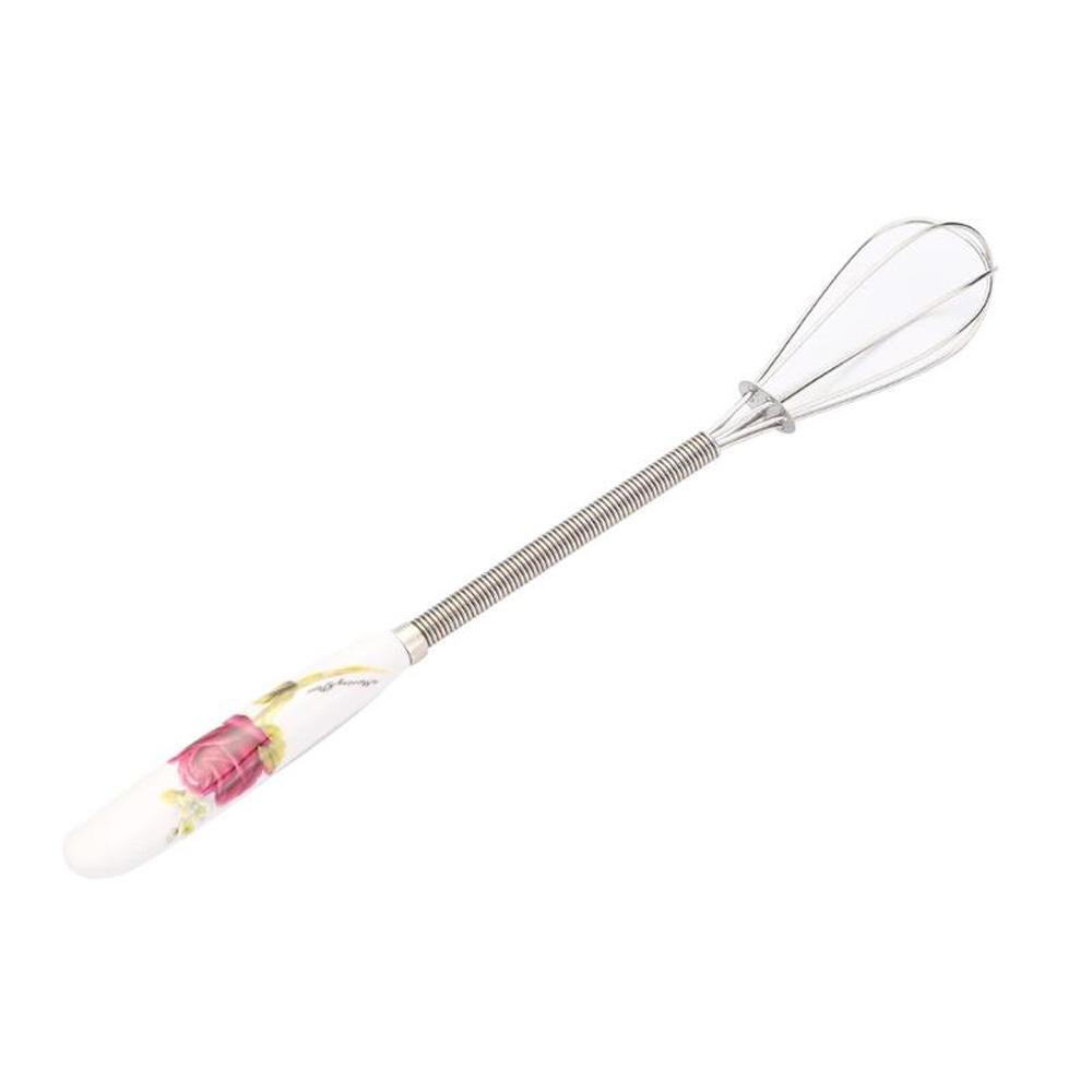 1Pcs Egg Beater Coffee Milk Drink Mini Mixer Ceramic Handle Stirring Whisk Frother Foamer Practical Kitchen Gadgets