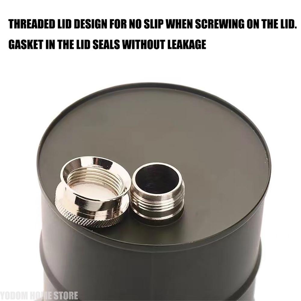 25oz 304 Stainless Steel Drum Hip Flask for Water Bottle Drums Whisky Portable Outdoor Men Gift