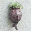 Wall Hanging Fish Flowerpot No-Drill Rustic Style Wall Mounted Planter Vintage Planter Pot Fish Ornaments Gift