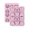 Eiswürfelform Silikon Lebensmittelqualität BPA-frei Flexibel Antihaft-Süßigkeiten Schokolade Kekse Form 9 Fächer Herz Muster Backform