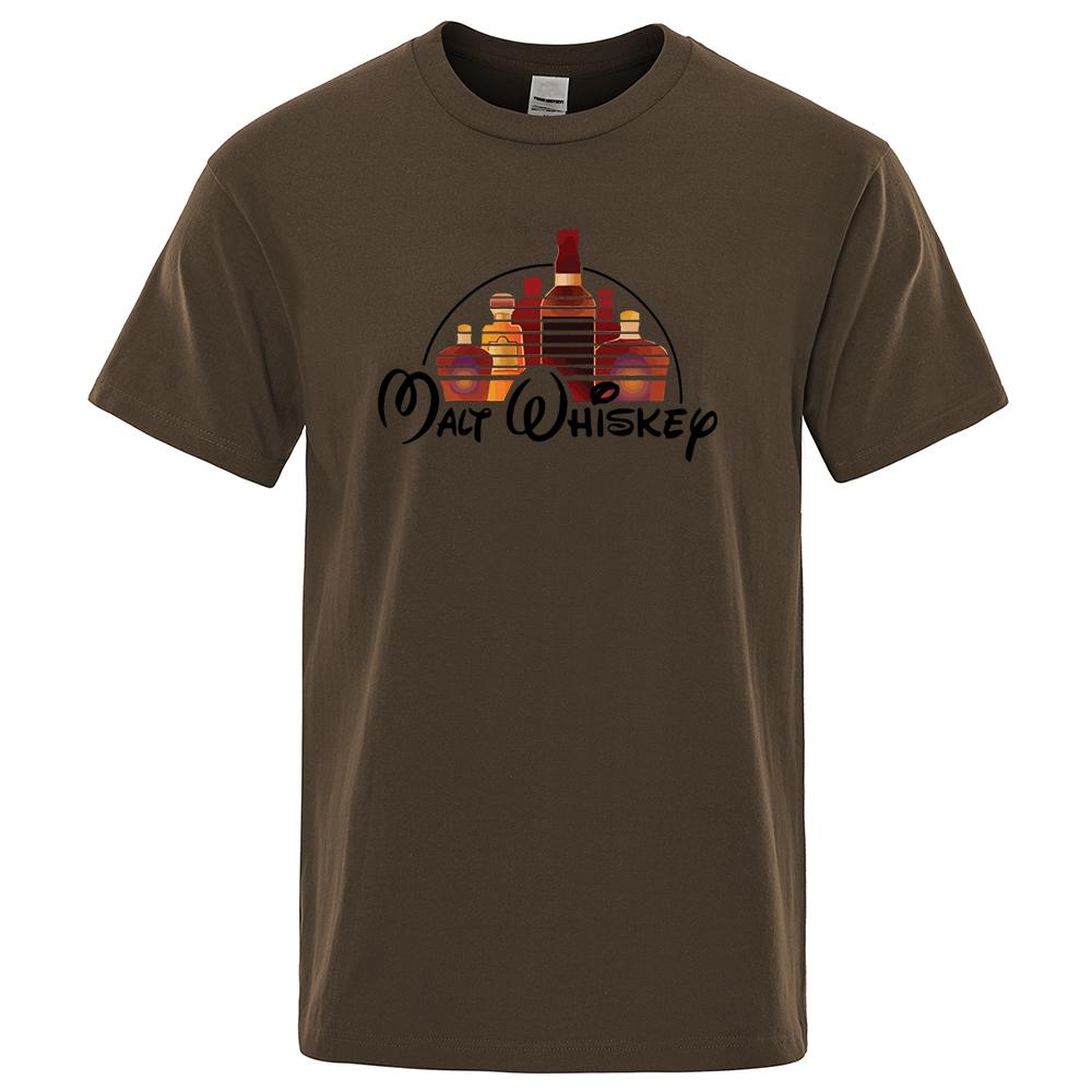 2023 New Summer Cool TShirt Men Short Sleeve Malt Whiskey T-Shirt Funny Alcohol Drunk Mens Tee O-Neck T Shirt Streetwear Tops