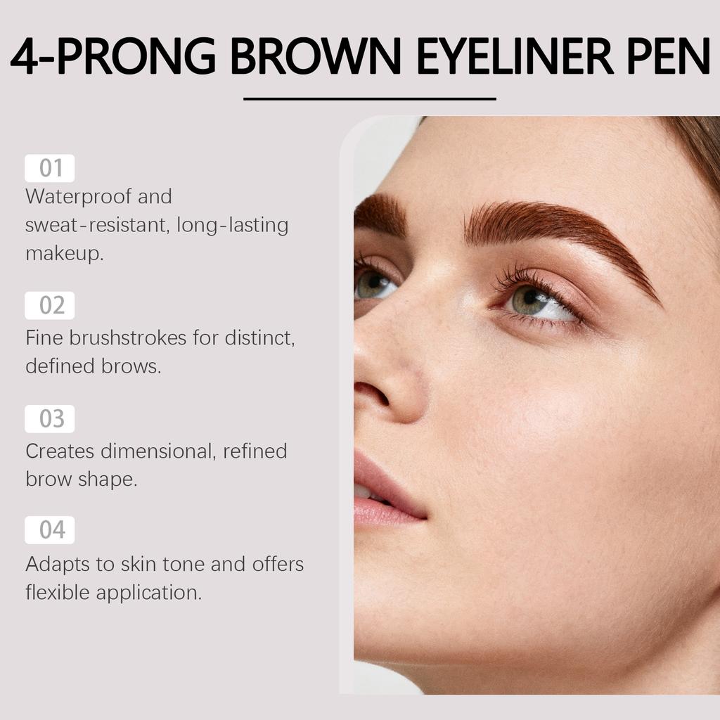Two-in-one Liquid Eyebrow Pencil, Three-dimensional Color Display, No Smudging, Long-lasting Coloring, Specially Designed For Wild Eyebrows. ,5ML