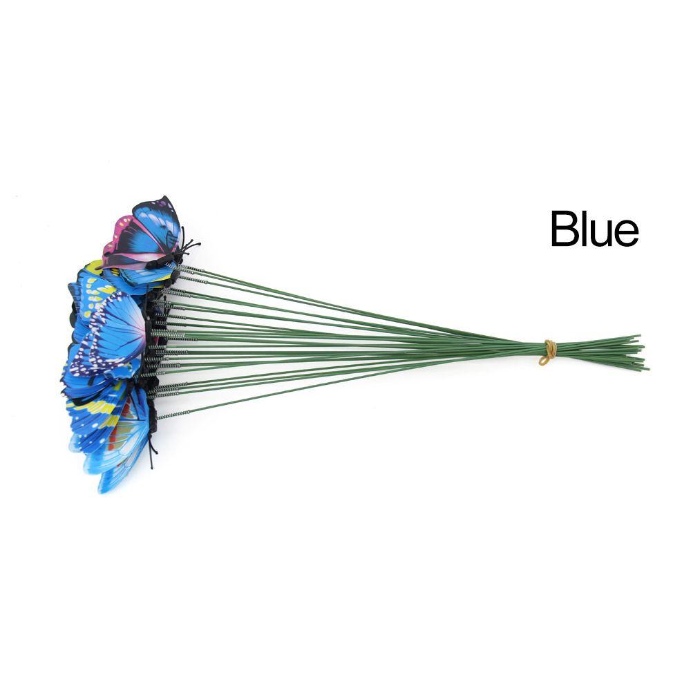 5PC New Creative Handicraft Yard Lawn Ornament 3D Simulation Butterfly Thin Stick Artificial Dragonfly With Stem Home Room Decor