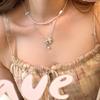 Y2K Glass Heart Star Butterfly Bead Pendant Necklace Bracelet for Women Clavicle Chain Fashion Valentines Day Gifts