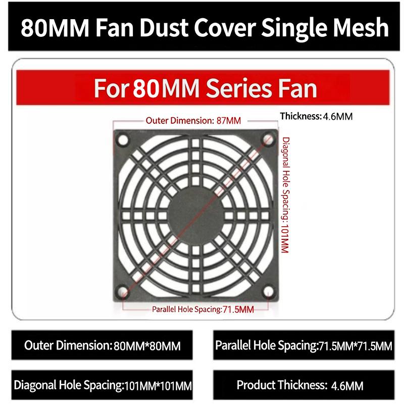 2Pcs Plastic PC Fan Dust Filter Cover Dustproof Protector for Computer Cooling Industrial Ventilation Setup