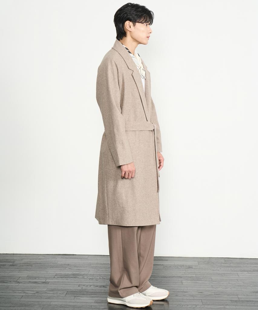 Prairie Light Merino Wool Oversized Robe Long Coat (Beige)