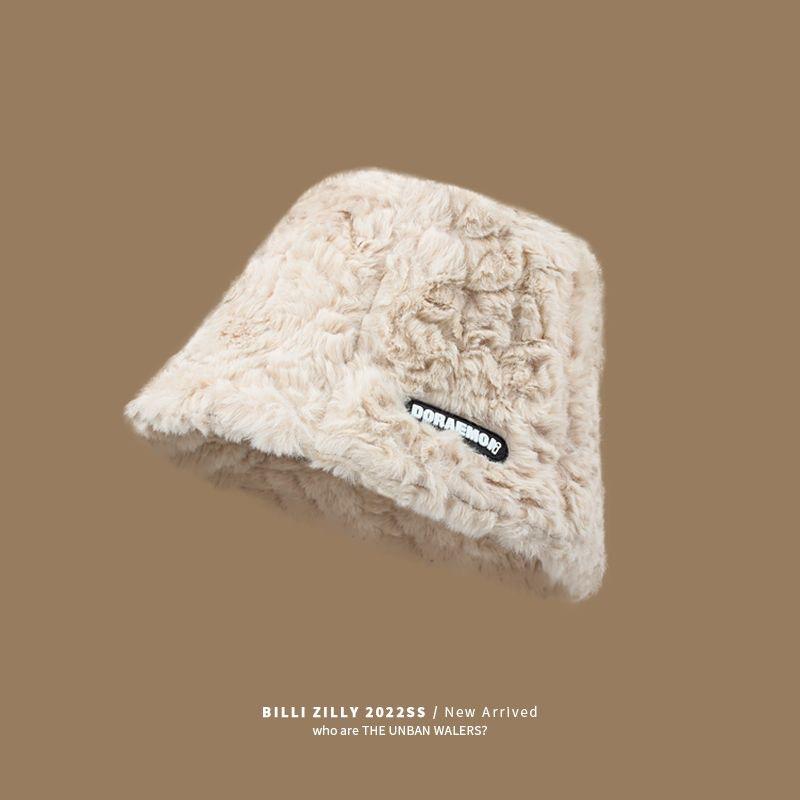 

Mao Mao Fisherman Hat Children s Autumn and Winter New Fleece Warm Versatile Plain Bucket Basin Hat