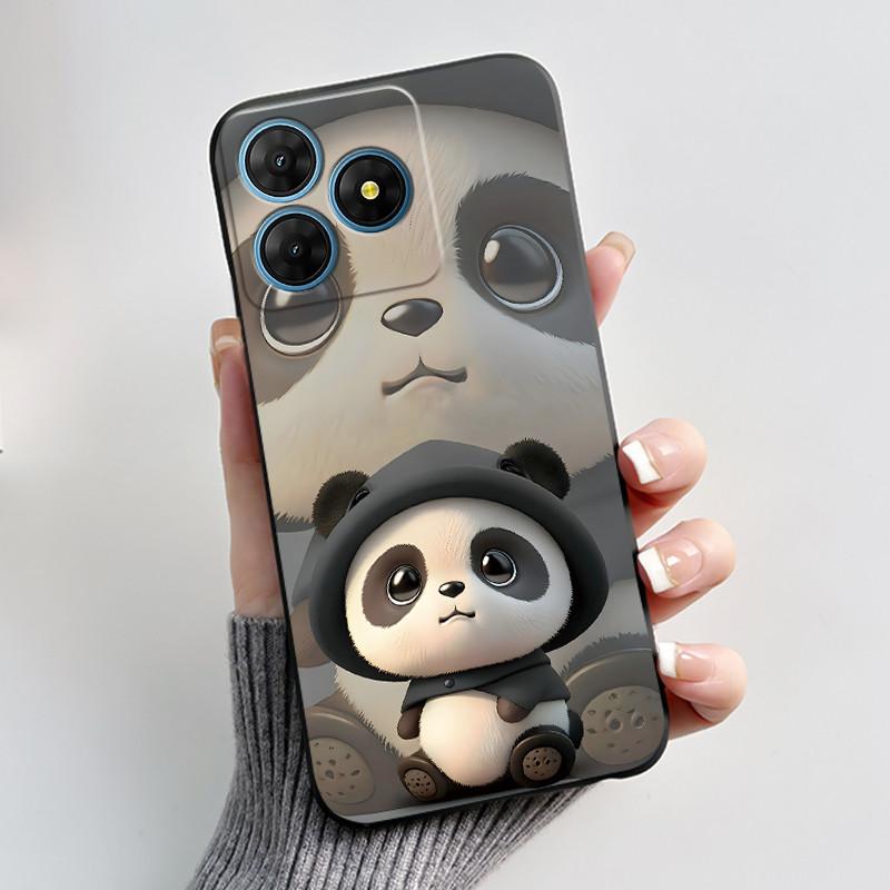 For Oscal Flat 2 2C Case Cute Love Rabbit Black Soft Silicone Protective Back Cover For Blackview Oscal Flat 2 2C Phone Cases