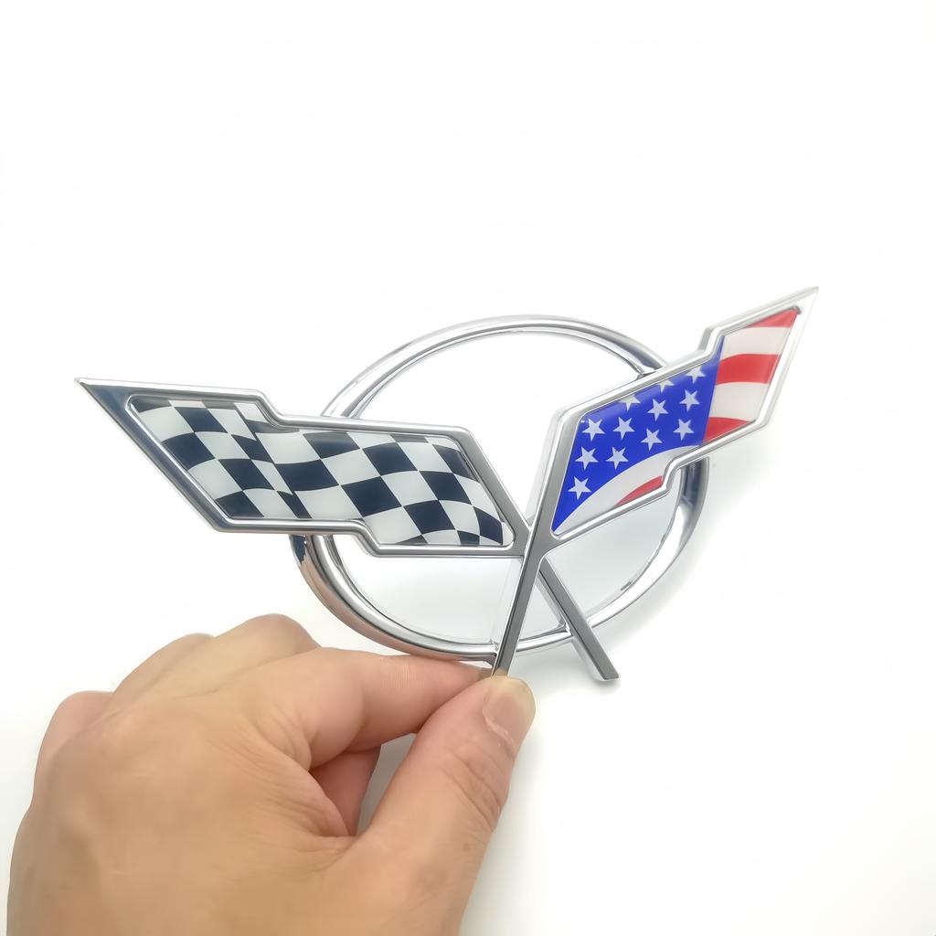 1Pc Car Front Hood/ Rear Trunk/ Side Fender Emblem Badge Sticker Decal for Corvette Camaro Cruze Malibu