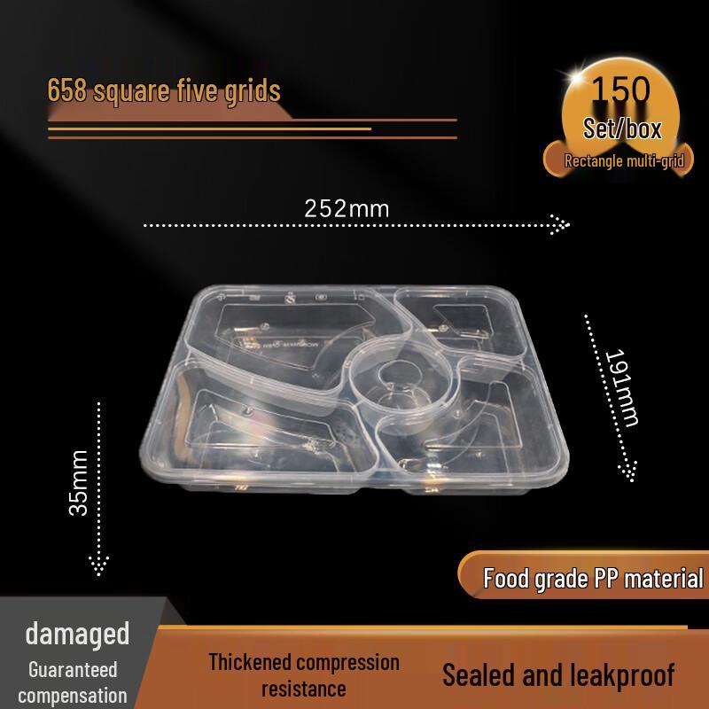 Jiwanggu 5-Compartment Disposable Microwavable Food Containers