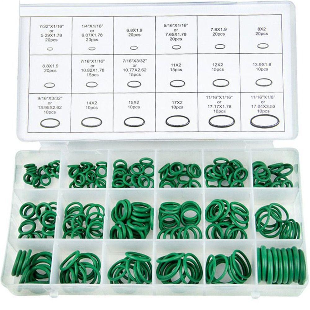 270Pcs Rubber Rings Sealing Ring Kit Purple Green HNBR Material Car Air Conditioning O Rings 18 Sizes Universal