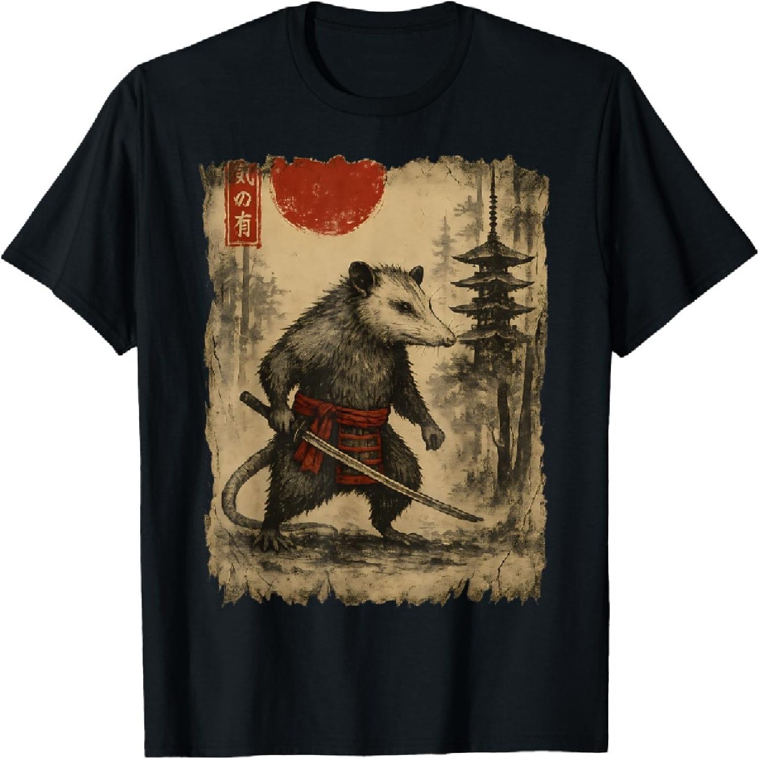 

Samurai Possum Vintage Japanese Ukiyo-e Art Funny Men s T-Shirt XXXXXL різнокольоровий