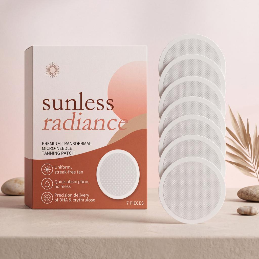 Sunless Tanning Patch Outdoor Beach No-Sun Lightweight Skin-Friendly Natural Wheat Skin Body Tan Enhancer 7 Pack