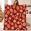 Gingerbread Christmas Blanket, Candy Cane Fleece Throw, Holiday Cookie Blanket, Snowflake Winter Decor, Xmas Gift