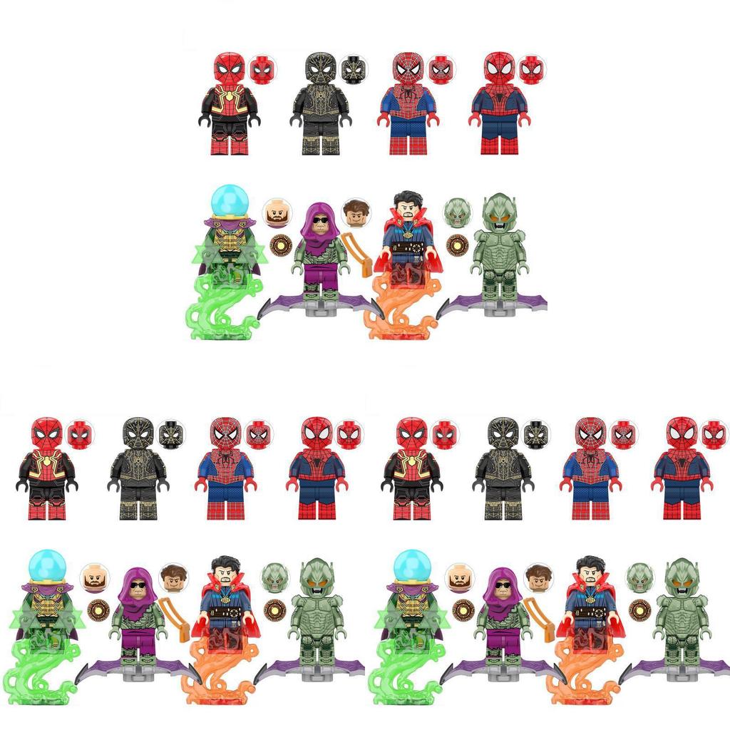Superhrdina Spider-man Černozlatý oblek Dr. Akční figurka Mini stavebnice Sada 8 kusů