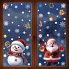 1/2 Pcs Christmas Window Clings With Snowman Santa Snowflake Patterns Removable For Xmas Holiday Party Window Decorations