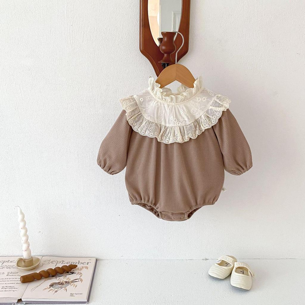 Korean Baby Girl Lace Long-Sleeve Romper - Cute Spring/Autumn Style
