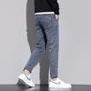 Men's Jeans Spring and Summer Slim Fit Small Straight Feet Trendy Elastic Casual Men's Simple and Comfortable Long Pants for Men
