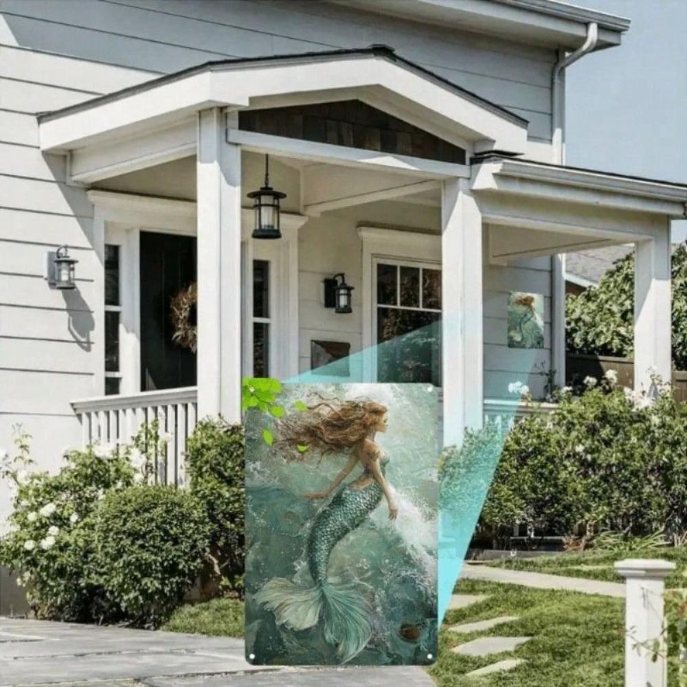 Mermaid Ocean Waves Metal Wall Art Cafe Decor Tin Sign Poster