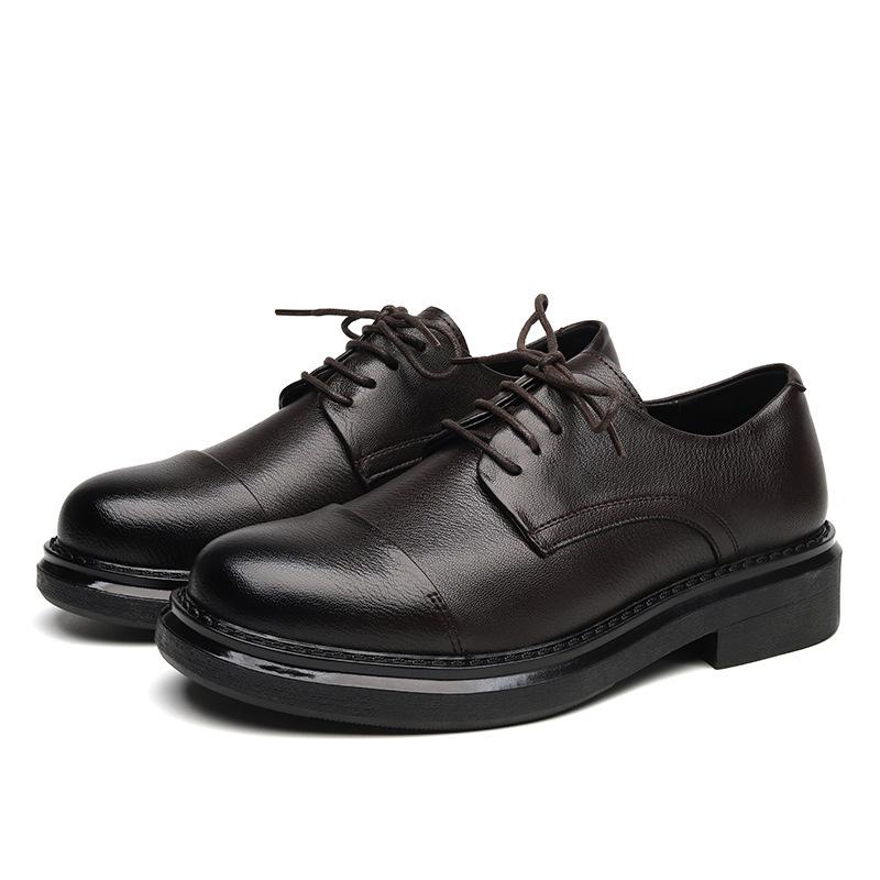

Весенне-осенняя деловая повседневная обувь мужская платформа повседневная шнуровка кожаная обувь низкий верх мужская обувь кожаная обувь с мягкими боками 38 коричневый