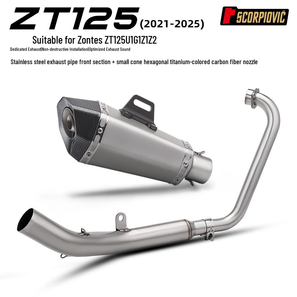 Compatible Exhaust System for Zongshen Qidian ZT125 U1 G1 Z1 Z2 - Complete Set