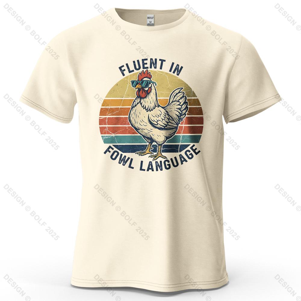 

Cool Chicken Funny Printed Men s T-Shirt 100% Cotton Oversized Vintage Graphic Tees for Women Tops Tees Casual Streetwear 4XL