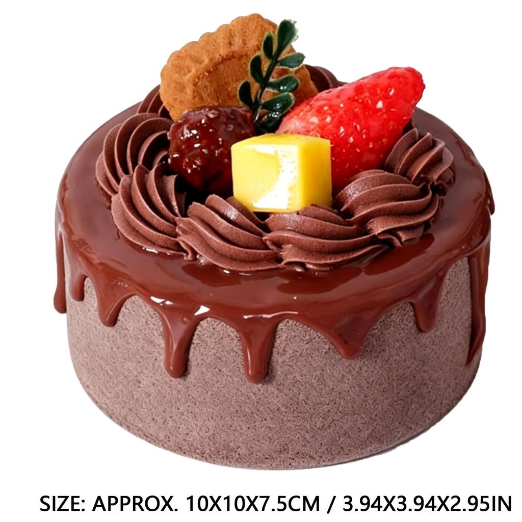 Artificial Birthday Cake 4 Inch Realistic Simulation Cake Display Model for Bakery Shop Window Photography Props 4 Inch