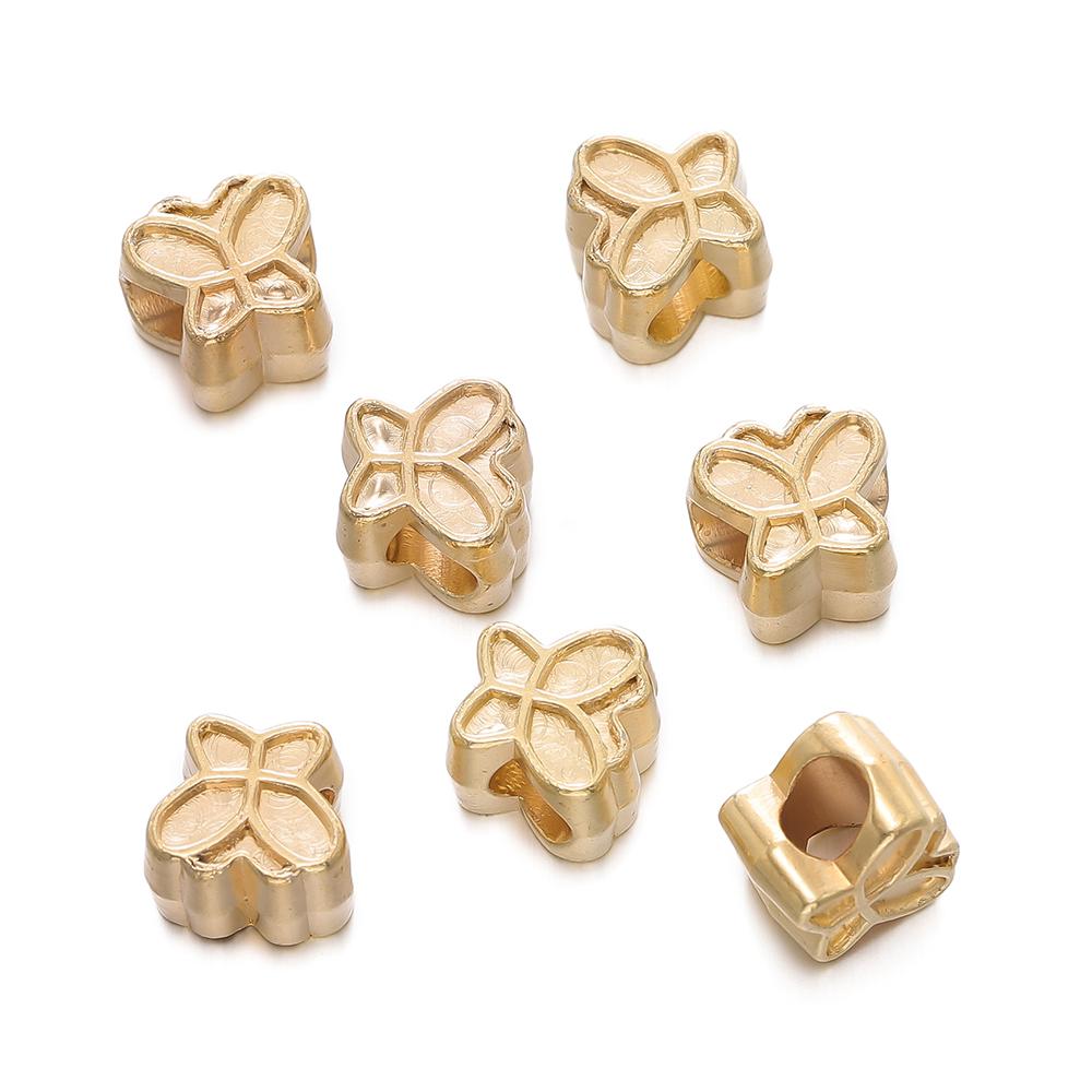 10pc/lot Heart Shape CCB Bead Gold Plated Loose Beads Spacer For Jewelry Making Accessories DIY Necklace Bracelet Charms
