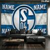 Individueller Name, FC Schalke 04 Wandteppich, ästhetische bedruckte Stoffdecke, geeignet für Schlafzimmer, Wohnzimmer und Heimdekoration.