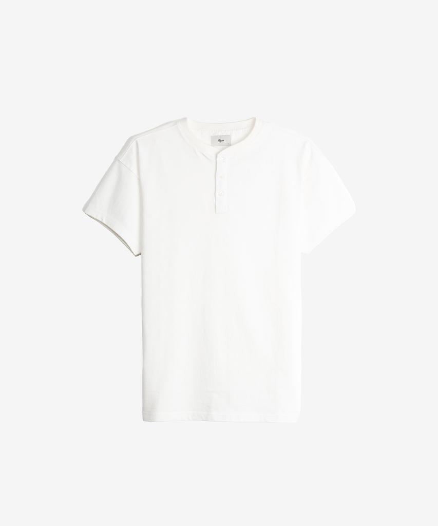 HEYSTE Cotton 3-Button Henry Tee Off-White