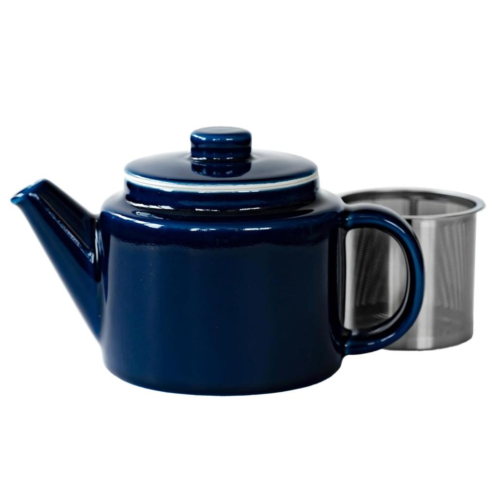 Nishikai Toki Hasami Yaki Common Teapot Navy (Super Stainless Tea Strainer) 500ml Nordic Tableware Black Pot Kyusu Made Japan 13873