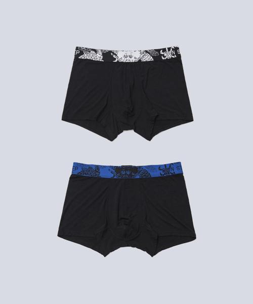 

[STNC Seoul] DRAGON BOXER BRIEF [3 PACK] [Shipped from Korea] 100% Authentic Black & Blue XXL(110)
