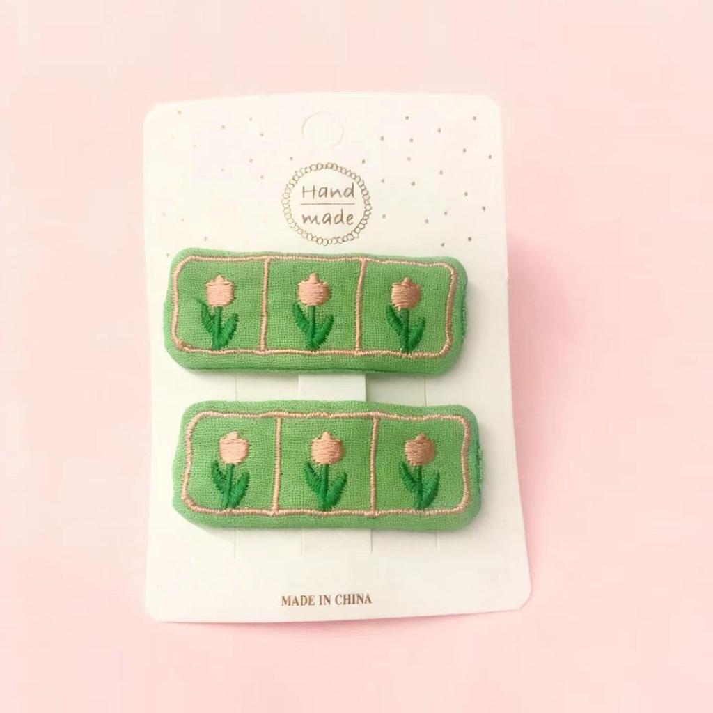 Children's Floral Embroidered Hair Clip for Girls