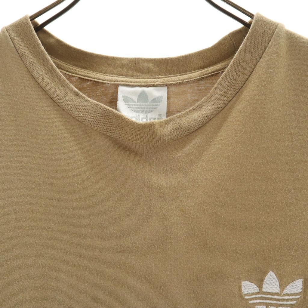 adidas Back printed Trefoil logo Short sleeve T-shirt L beige Men's Used