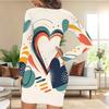 Womens Plus Size Long Sleeve Slim Bodycon Midi Dress Soft Classy Casual Party Evening Attire
